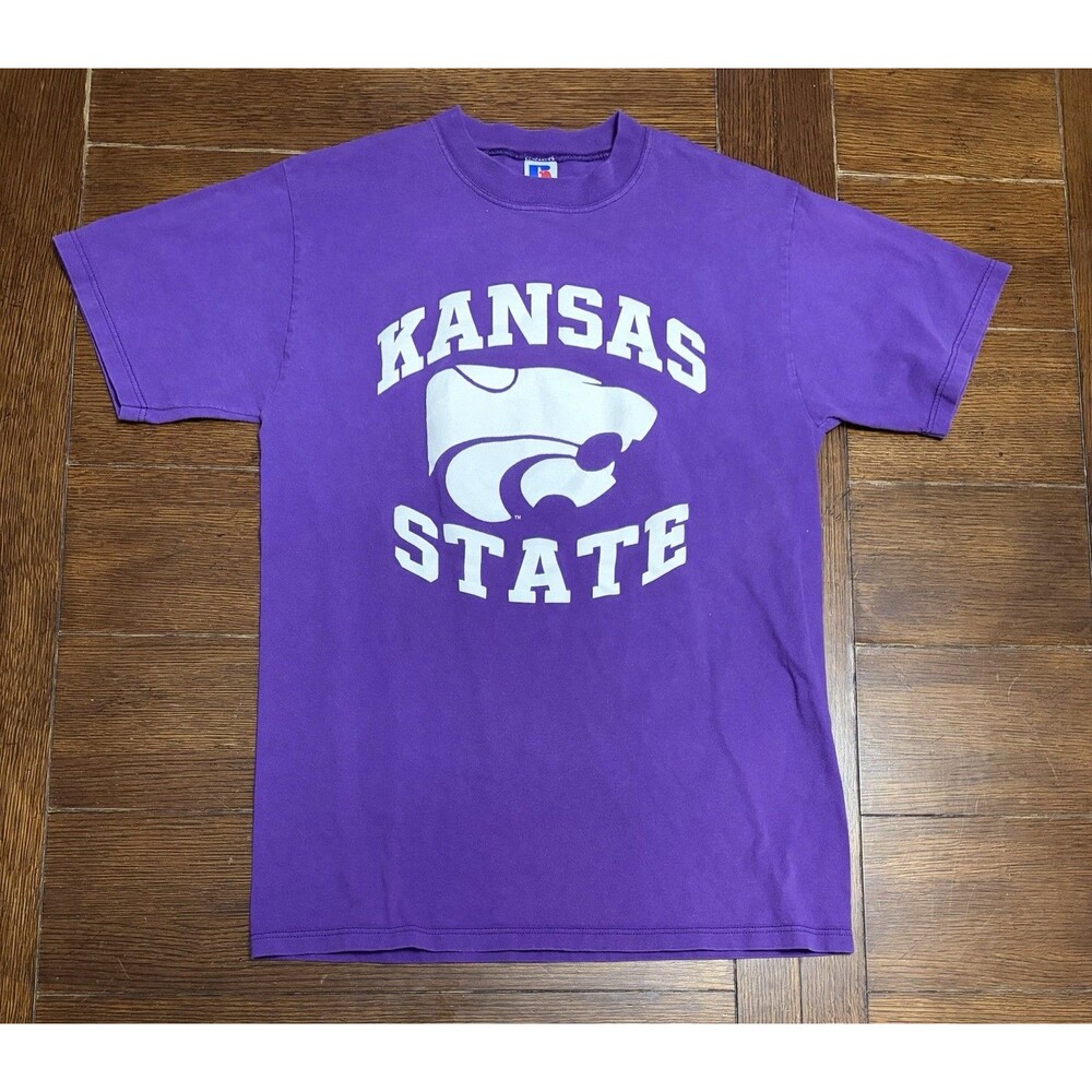 Vintage Kansas State Wildcats Men’s M Russell Athletic Made In USA Purple Shirt